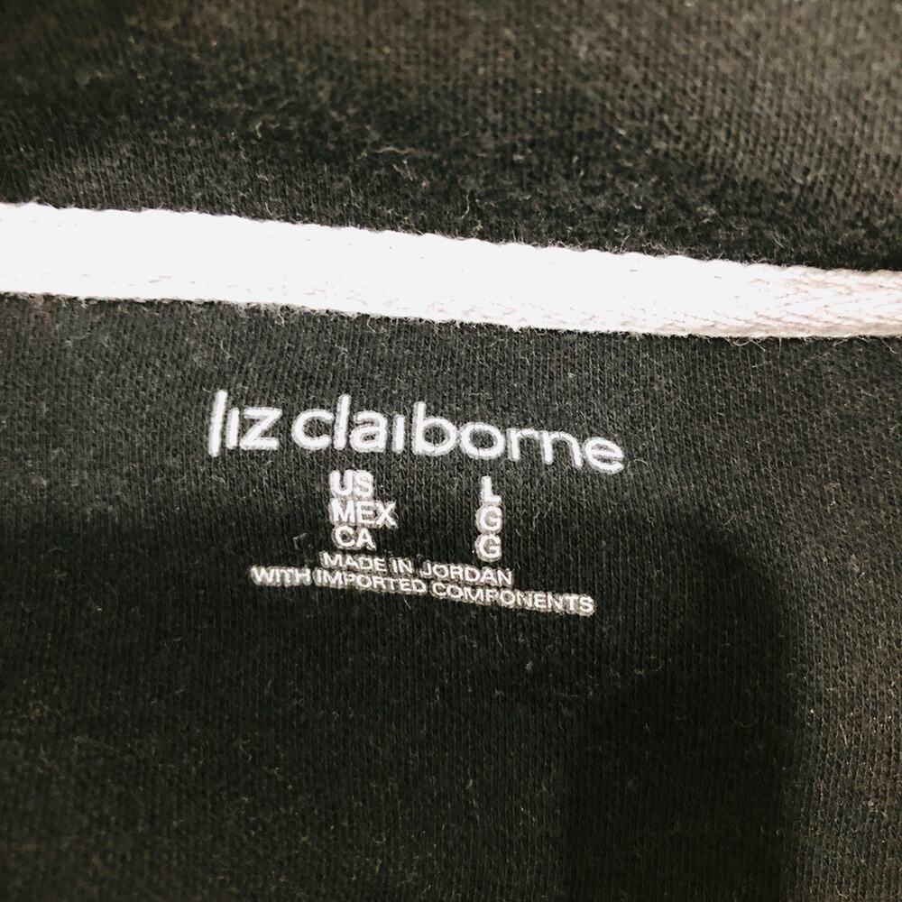 Liz Claiborne Gray Stretch Knit Midweight 1/4 Zip Pullover SweatshirtTop - Picture 5 of 6